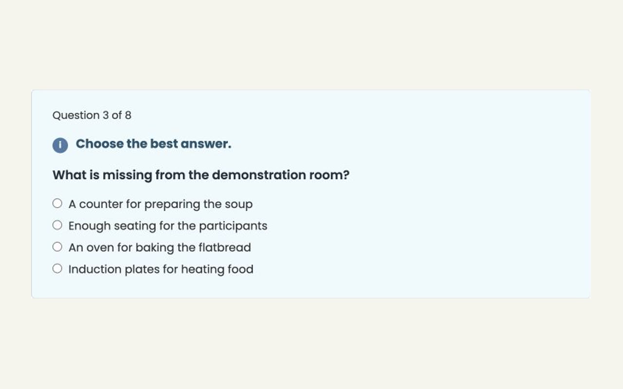 CELPIP General Practice Test 2 listening question in the PrepEx full-test runner